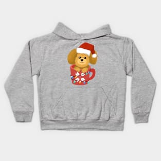 Cute Puppy In A Cup | Merry Christmas Kids Hoodie